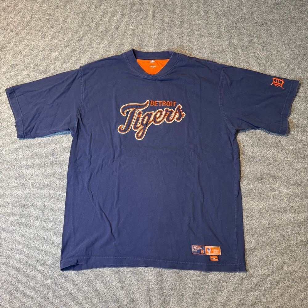 Detroit Tigers Embroidered Logo T Shirt Navy Men’s XL MLB